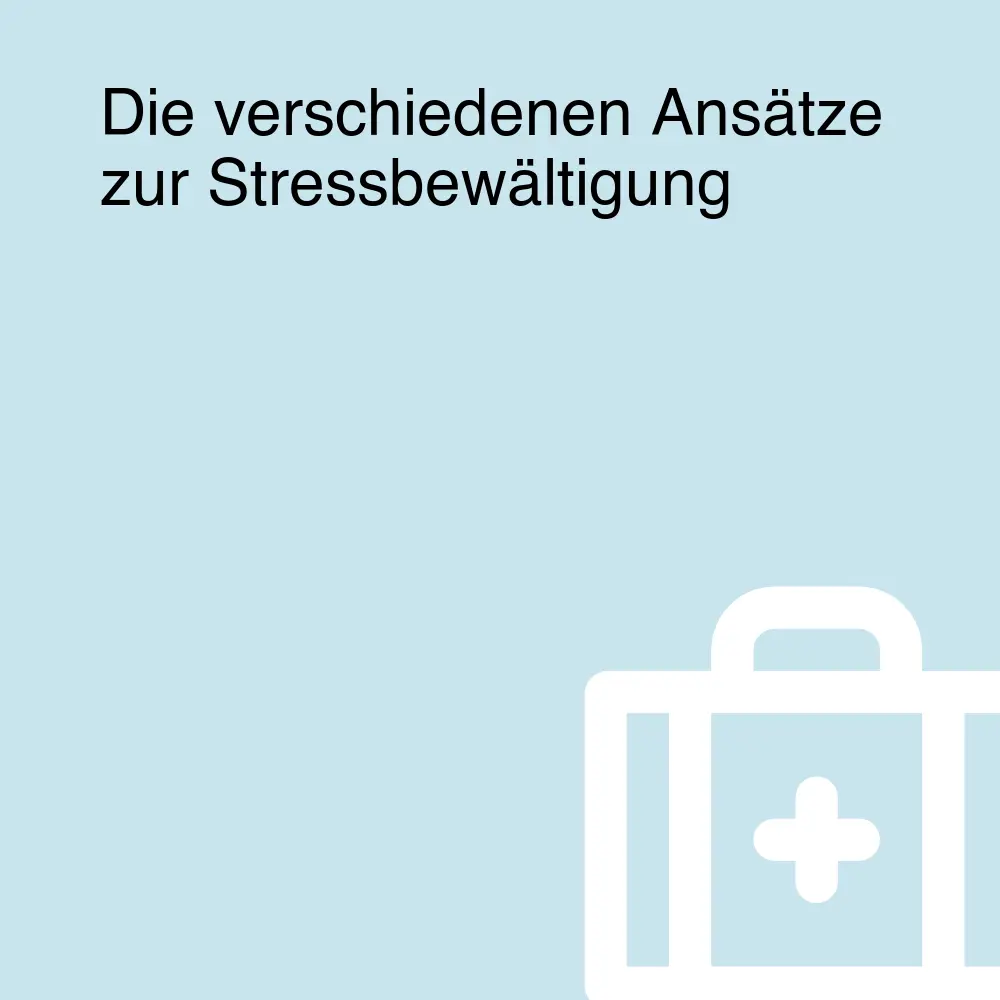 Die verschiedenen Ansätze zur Stressbewältigung Die verschiedenen Ansätze zur Stressbewältigung